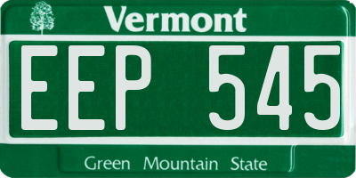 VT license plate EEP545