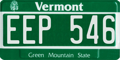 VT license plate EEP546