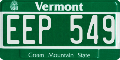 VT license plate EEP549
