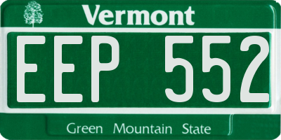 VT license plate EEP552