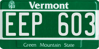VT license plate EEP603