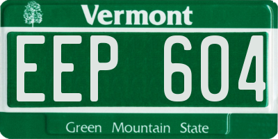 VT license plate EEP604