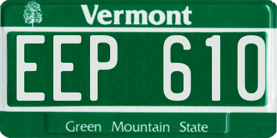 VT license plate EEP610
