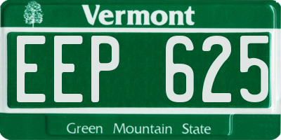 VT license plate EEP625