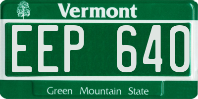 VT license plate EEP640
