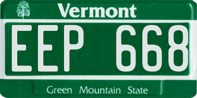 VT license plate EEP668
