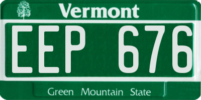 VT license plate EEP676