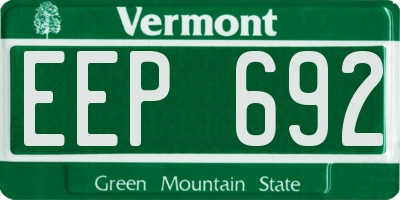 VT license plate EEP692