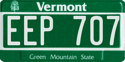 VT license plate EEP707