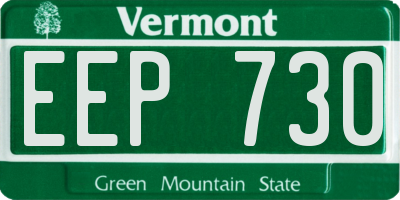 VT license plate EEP730