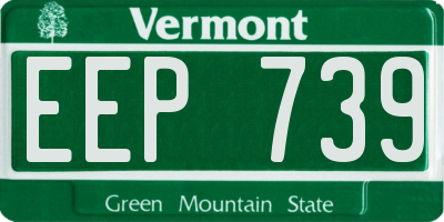 VT license plate EEP739