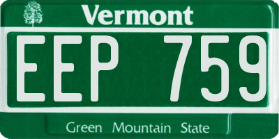 VT license plate EEP759
