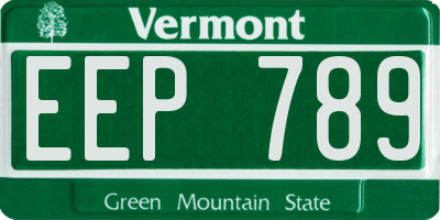VT license plate EEP789
