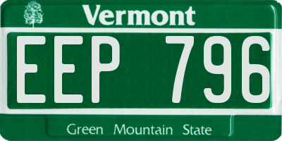 VT license plate EEP796