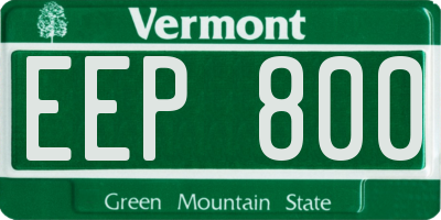 VT license plate EEP800