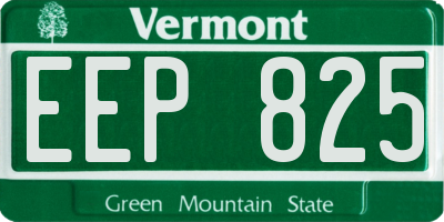 VT license plate EEP825