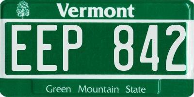 VT license plate EEP842