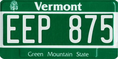 VT license plate EEP875