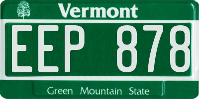 VT license plate EEP878