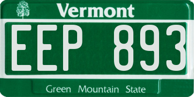 VT license plate EEP893