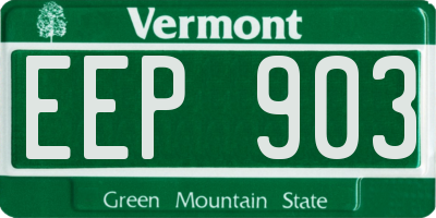 VT license plate EEP903