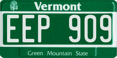 VT license plate EEP909