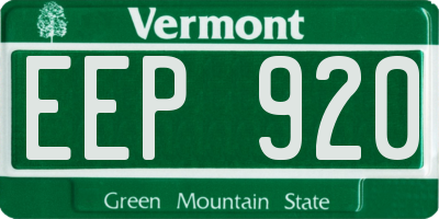 VT license plate EEP920