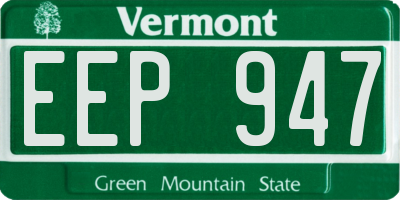 VT license plate EEP947