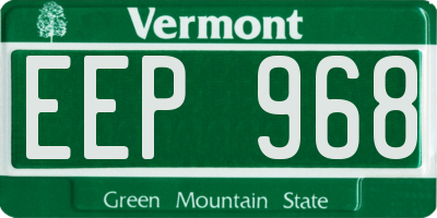 VT license plate EEP968