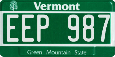 VT license plate EEP987