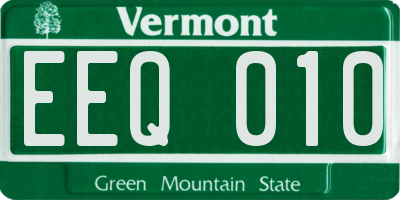 VT license plate EEQ010