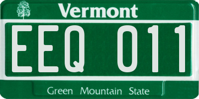 VT license plate EEQ011