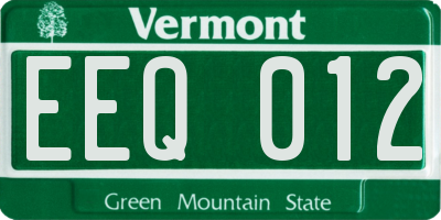 VT license plate EEQ012