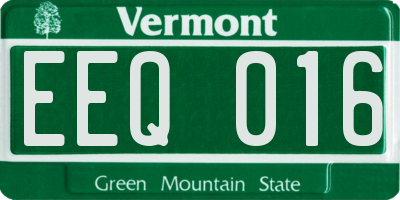 VT license plate EEQ016