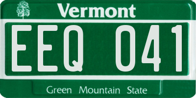 VT license plate EEQ041