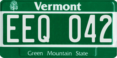 VT license plate EEQ042