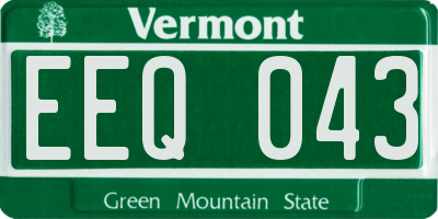 VT license plate EEQ043