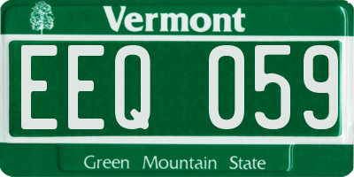 VT license plate EEQ059