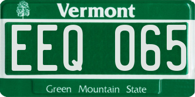 VT license plate EEQ065