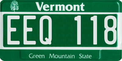 VT license plate EEQ118