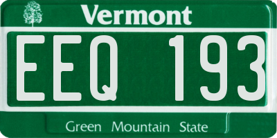 VT license plate EEQ193