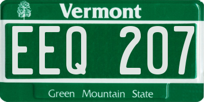VT license plate EEQ207