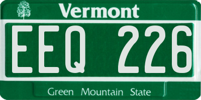 VT license plate EEQ226