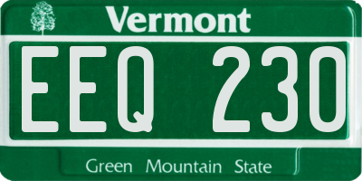 VT license plate EEQ230