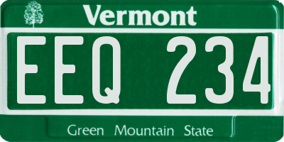 VT license plate EEQ234