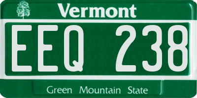VT license plate EEQ238