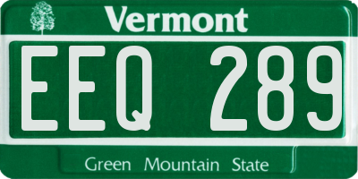 VT license plate EEQ289