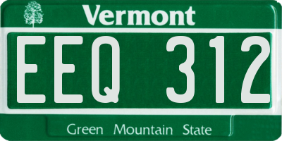 VT license plate EEQ312