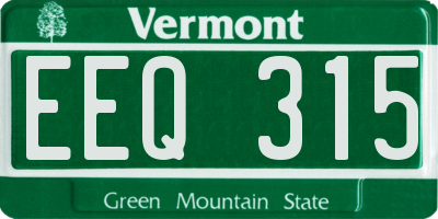 VT license plate EEQ315