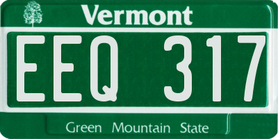VT license plate EEQ317